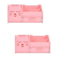 thumbnail image 3 of 2 Sets Compartment Counter Organizer Desk with Drawer Manual Scrubber Gadgets Hand Office Pink, 3 of 8