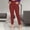 Wine plus size high waisted pants a1, variant on Cagogo Women Plus Size High Waisted Ankle Pants with Pockets Solid Elegant Office Trousers Casual Fit Lounge Work Beachwear Clothes, Pink M