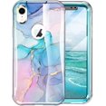 thumbnail image 2 of DT Series Case for iPhone XR Case Built with Screen Protector, Lightweight and Stylish Full Body Shockproof Protective Rugged TPU Case for IBAOLE iPhone XR 6.1inch（Marble）Marble-, 2 of 7