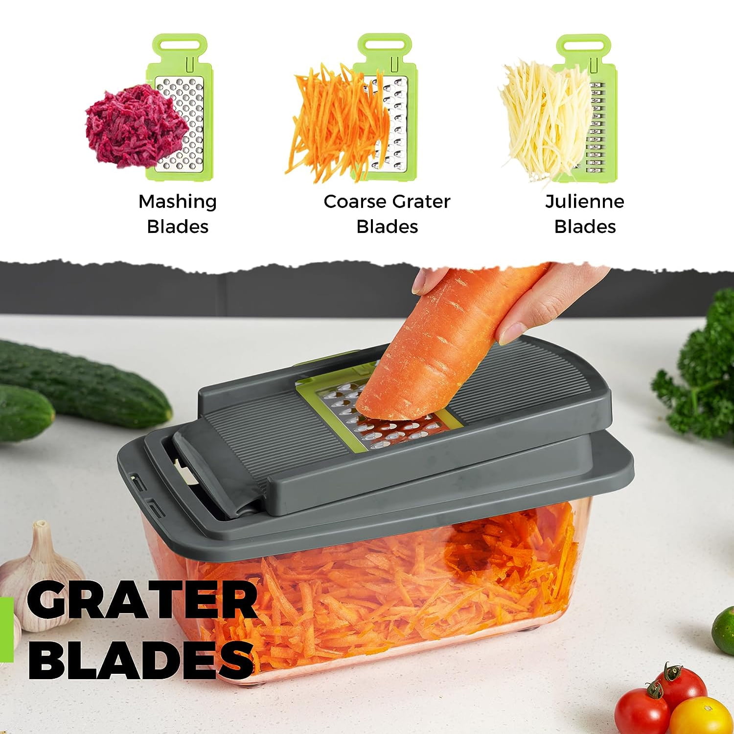 13 in 1 Vegetable Slicer Cutter Chopper Dicer Veggie Fruit Kitchen Tool+8  Blades - SIZE - Bed Bath & Beyond - 18800385