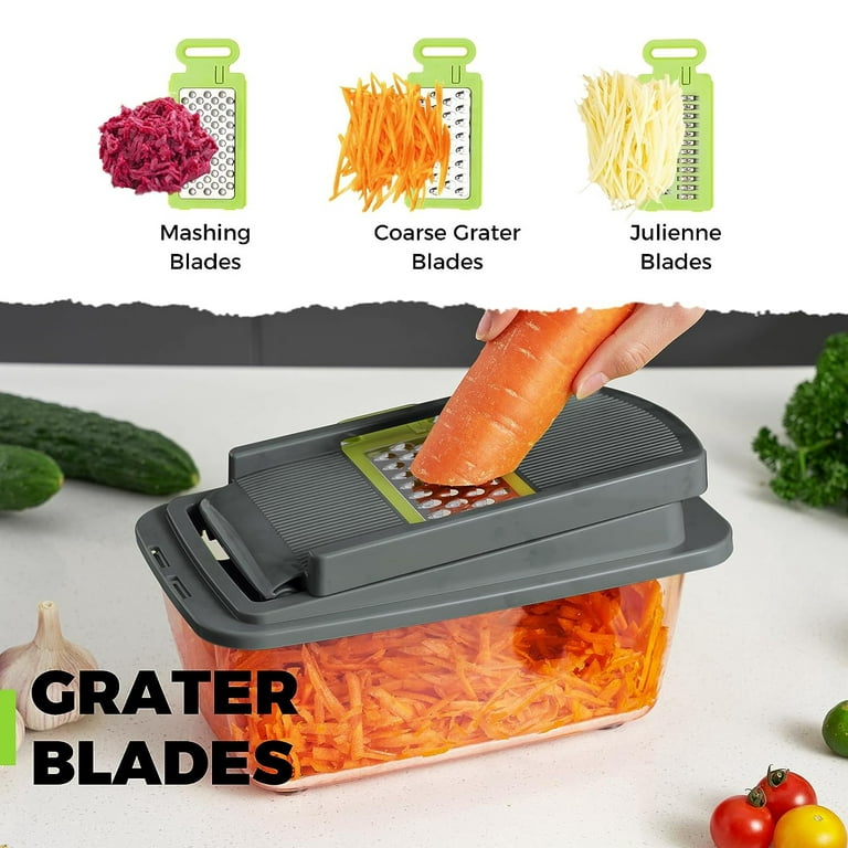 KEOUKE Vegetable Chopper Cutter 13 in 1 Veggie Chopper Slicer Dicer Pro Onion  Chopper Food Chopper with Container and Hand Guard,9 Blades - Yahoo Shopping