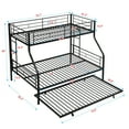 thumbnail image 4 of SOGES Twin-over-Full Bunk Bed with Trundle, Metal Frame, Safety Guardrails and Ladders, Black, 4 of 9