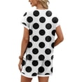 thumbnail image 5 of Domzest Womens 2 Piece Polka Dots Short Sets Short Sleeve Crew Neck Shirts & Elastic Waist Shorts 2026 Summer Lounge Set for Both Homewear and Going Out Black S, 5 of 5