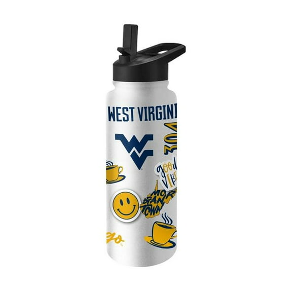 Logo Brands 239-S34QB-63 West Virginia 34 oz Native Quencher Bottle