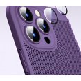 thumbnail image 3 of Mesh Heat Dissipation Phone Case with Lens Film, Frosted PC Case, Smooth Feeling, Drop and Shock Resistant for iPhone 15 14 13 12 11 Pro Max Plus XS XR 7 8 Phone Case (Orange,iPhone 15 Plus), 3 of 7