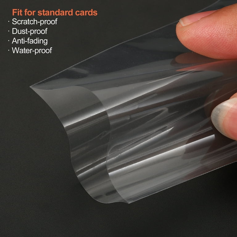 Trading Card Sleeves, 3 Pack/300 Sleeves 2"x3" Plastic Clear Inner Protector for Deck, and TCG Cards, Clear Blue - Walmart.com Trading Card Sleeves, 3 Pack/300 Sleeves 2"x3" Plastic Clear Inner Protector for Deck, and TCG Cards, Clear Blue - Walmart.com
