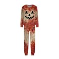 thumbnail image 5 of Matching Family Halloween Pajamas Set - 2 piece Pumpkin Face Print Long Sleeve Top and Pants Sleepwear Sets,Funny Cartoon Family Halloween Pajamas for Halloween Night for 3XL Pjs, 5 of 5