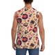 thumbnail image 4 of Fotbe gold Skull Guitar record Men's Camiseta sin Mangas Estampada para Hombres, Playera Casual para Gimnasio, Entrenamiento, Playa-Large, 4 of 7