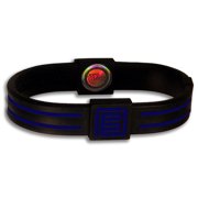 Pure Energy Duo Balance Band - Hologram Frequency Embedded Technology Silicone Bracelet(Black/Blue , 7")