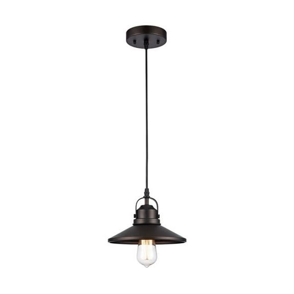 CHLOE Lighting MANETTE Industrial-style 1 Light Rubbed Bronze Ceiling Mini Pendant 8" Shade