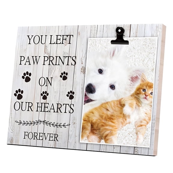 Pet Picture Frame Cat or Dog Frame Memorial Pet Loss Picture Frame 4" x 6"  Gray