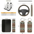 thumbnail image 5 of Jeiento Aztec Western Horse Car Seat Covers Set of 13 Car Seat Belt Pad Cover Steering Wheel Cover Car Trash Can Rear View Mirror Cover Car Cup Coasters Keychains Chapstick Holder Universal Fit, 5 of 5