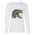 thumbnail image 3 of Wild Bobby, Dean Russo Raptor Animal Lover Womens Graphic Long Sleeve T-Shirt, White, XX-Large, 3 of 6
