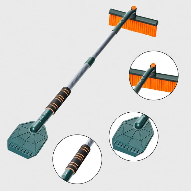 Rascador de Hielo de 99 Cm y Cepillo de Nieve Extensible, Rascador de Nieve Desmontable con Mango de Espuma y Cepillo Pivotante de Pvc para Parabrisas de Coche, Camión y Suv.