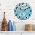 thumbnail image 3 of Hello Summer Dolphin Round Wall Clock Battery Operated Silent Non-Ticking Bedroom Office Kitchen Home School Decor 10"(Black), 3 of 10