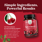 Natures Craft Extra Strength Tart Cherry Extract 7500mg per Serving Capsules - Uric Acid Cleanse - Gout Kidneys Urinary Tract Health & Joint Support - 240ct