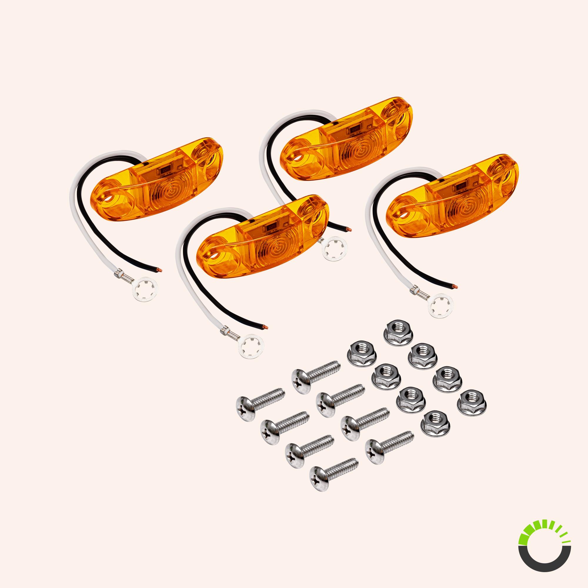 LMS 8-Pack 2.5" Amber LED Side Marker Clearance Lights - 13 Bulbs Each For Truck Trailer