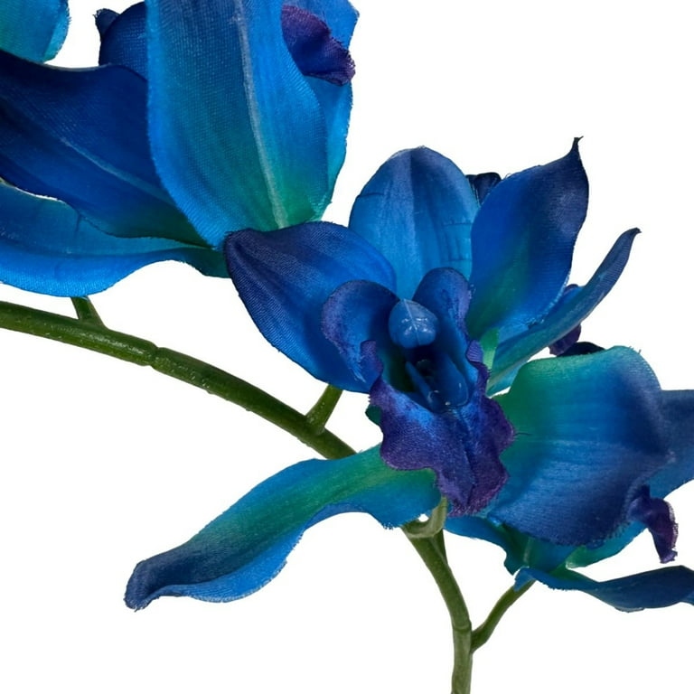Mainstays Artificial Blue Cymbidium Orchid Stem 32 in Tall, 2 Pack