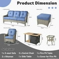 thumbnail image 3 of Ovios High-Back Outdoor Patio Furniture with Fire Pit 7 Pieces All Weather Wicker Conversation Furniture with Rocking Swivel Chair for Backyard, 3 of 8