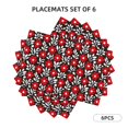 thumbnail image 3 of Placemats Set of 4 / 6, Red Floral Placemats for Dining Table Indoor/Outdoors Heat Resistant Washable Placemats 18" x 12", 3 of 8