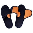 thumbnail image 3 of Mens Slippers,Men Slippers Hook Loop Closure Soft Sole Warm Slides for Bathroom Bedroom Relaxation,Slippers for Men,Black,9-10, 3 of 4