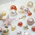 thumbnail image 3 of Christmas Tree Decoration Set, 35Pcs Shatterproof Ornaments with Large Star & Balls, Rose Gold Silver Champagne Glittery Decor for Home Fireplace Window Holiday Parties, 3 of 4