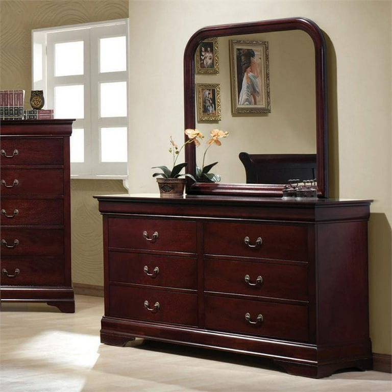 red brown dresser Penn Dresser, Solid Brown Maple Wood, Red Paint