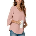 thumbnail image 5 of Weardear Women Summer Tops Dressy Casual Tops 2024 Fashion Business Office Chiffon Blosue Shirts V Neck Lady Work Outfits, 5 of 5