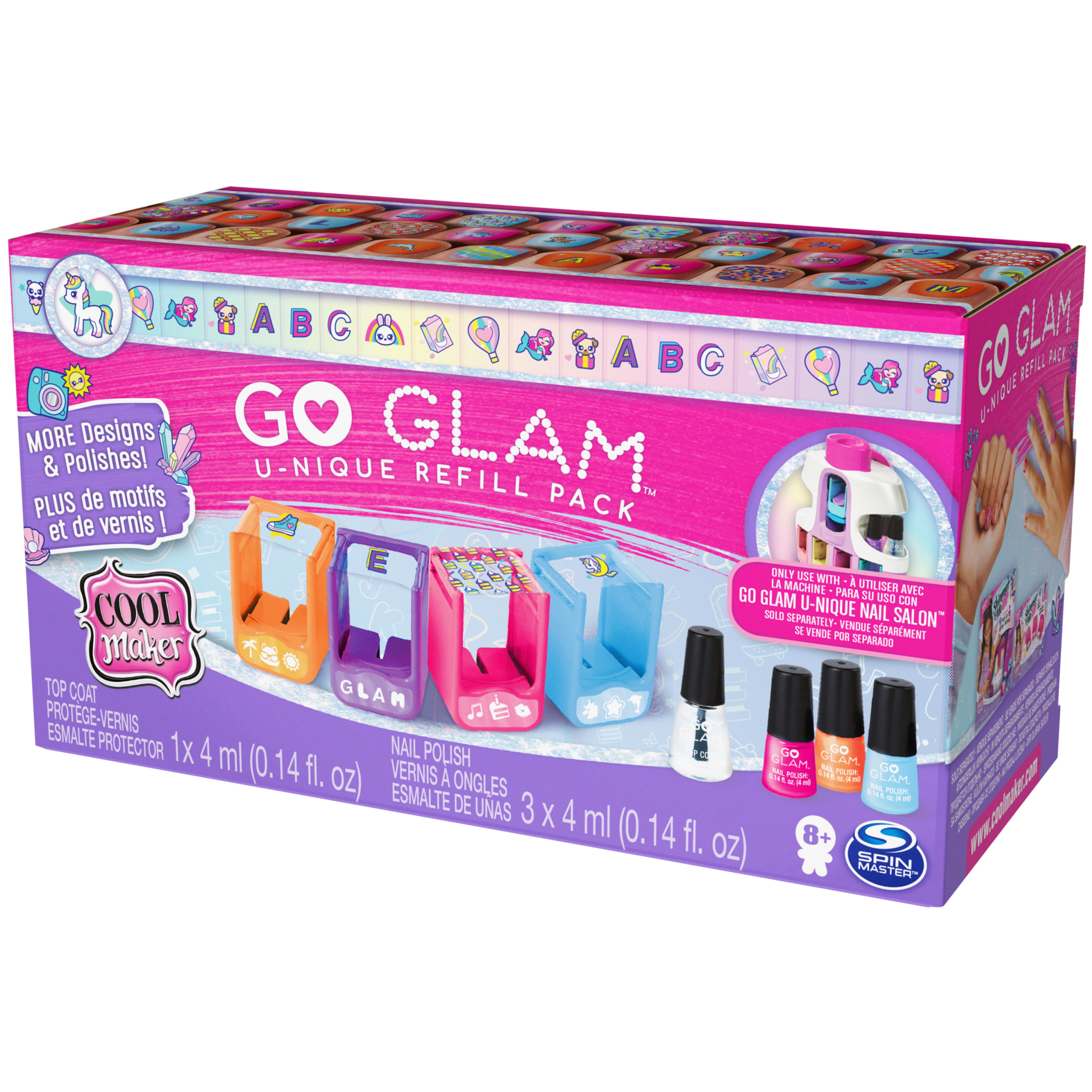 Cool Maker, GO GLAM Refill with 4 Design Pods and 3 Nail Polish Colors 