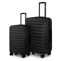 Luggage Sets 2 Piece Hardside Expandable Suitcases with Spinner Wheels TSA Lock, 20" Carry-on and 25" Mid-Checked Luggage, Black, LA13601