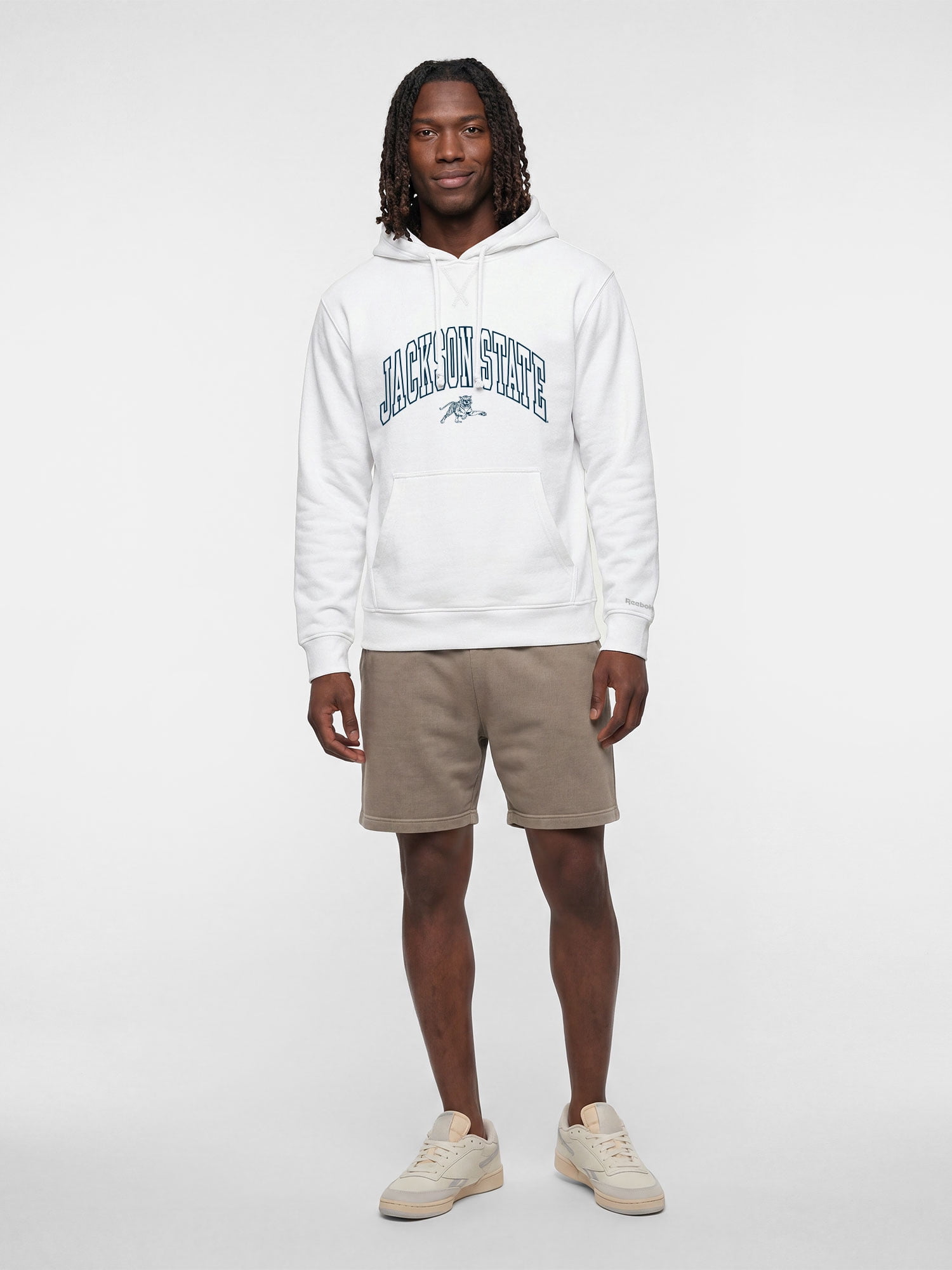 Jackson State Tigers Reebok Mens White Hooded Sweatshirt