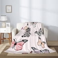 thumbnail image 5 of Throw Blanket for Couch Sofa and Bed, Beautiful Butterfly Super Soft Plush Throw Blanket, Fuzzy Cuteness Comfy Warm Washable Flannel Blanket & Throws for All Season 80"x60", 5 of 7