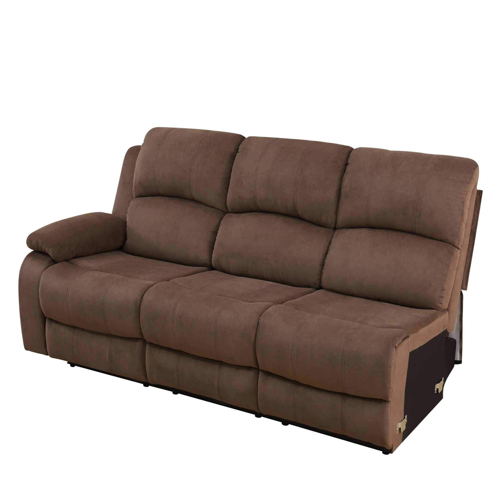 Gewnee Oversized Flannel Fabric Manual Reclining Sectional Sofa with 1-Seat Sofa,Cup Holders for Living Room