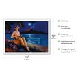 thumbnail image 2 of Girl Under a Hawaiian Full Moon Playing a ʻUkulele - Vintage Pin Up Girl Print c.1930s - Bamboo Fine Art 290gsm Paper (Unframed) 12x16in, 2 of 4
