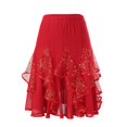 thumbnail image 6 of Mepaouo Women's Tulle Skirts Elegant Ballroom Dance Latin Flamenco Dance Skirt for Women Sizes S-2X, 6 of 9