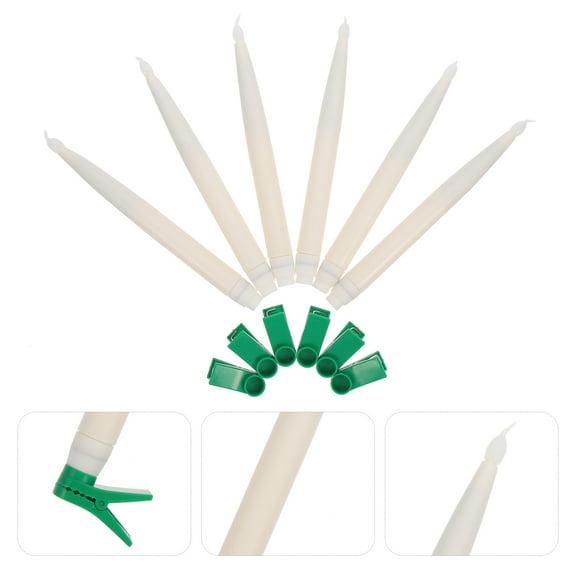 GOOHOCHY White Plastic Electric Candlestick for Decor Create Warm Atmosphere 6pcs