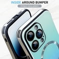 thumbnail image 4 of Compatible with iPhone 14 Pro Max Case (Support for Magsafe) Magnetic Gradient Case with Wireless Charger, Gradient Glass Back Cover with Lens Screen Protector Cover for Girls Women -Blue, 4 of 12