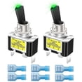 thumbnail image 1 of 2pcs Illuminated Rocker Switch 12V 30A Heavy Duty Racing Car Auto SPST ON/OFF LED Illuminated Rocker Switch 12mm Size, 1 of 5