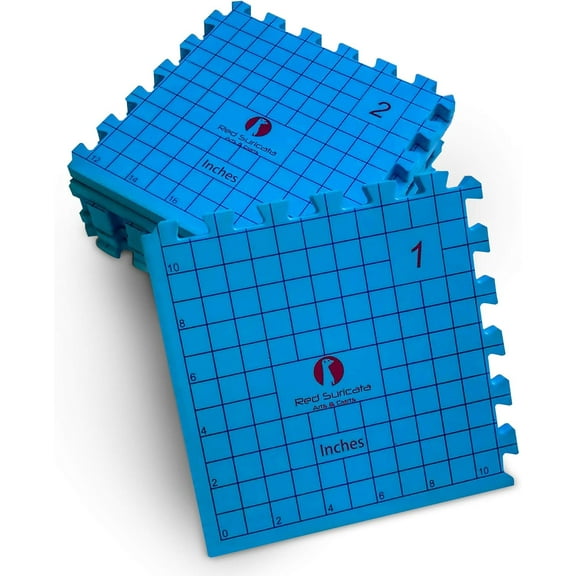 Red Suricata Blocking Mats for Knitting - Extra Thick Blocking Boards - Perfectly Aligned Grid - Bonus Storage Bag - 50 T pins – Knitting Kit Accessories, Crochet Supplies (Inches Grid)