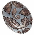 thumbnail image 2 of Red Pomegranate 6504-6 Paisley 9 in. Blue Copper Oval Bowl, 2 of 3