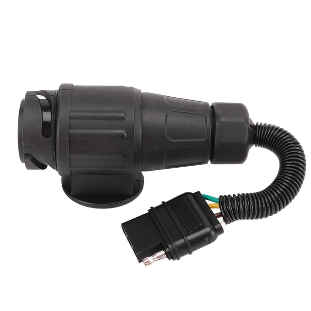 TKSE Adaptador De Extensión para Remolque, Adaptador De Enchufe para Remolque, Conector De Conversión De Convertidor De Conector De Remolque Plano De 4 Vías Redondo De La UE De 13 Vías A EE. UU. para