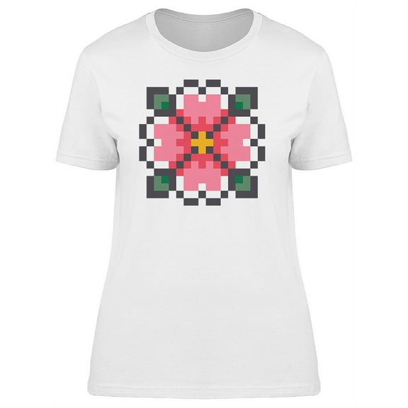 Pixel Art Pink Flower Tee Women's -Image by Shutterstock