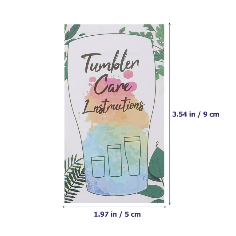 100 Sheets Glass Cup Guide Tags Tumbler Care Instructions Cards