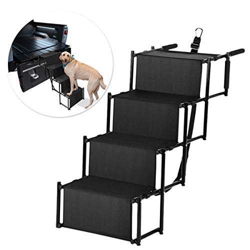 Zone Tech Car Pet Foldable Step Stair Lightweight Portable Adjustable