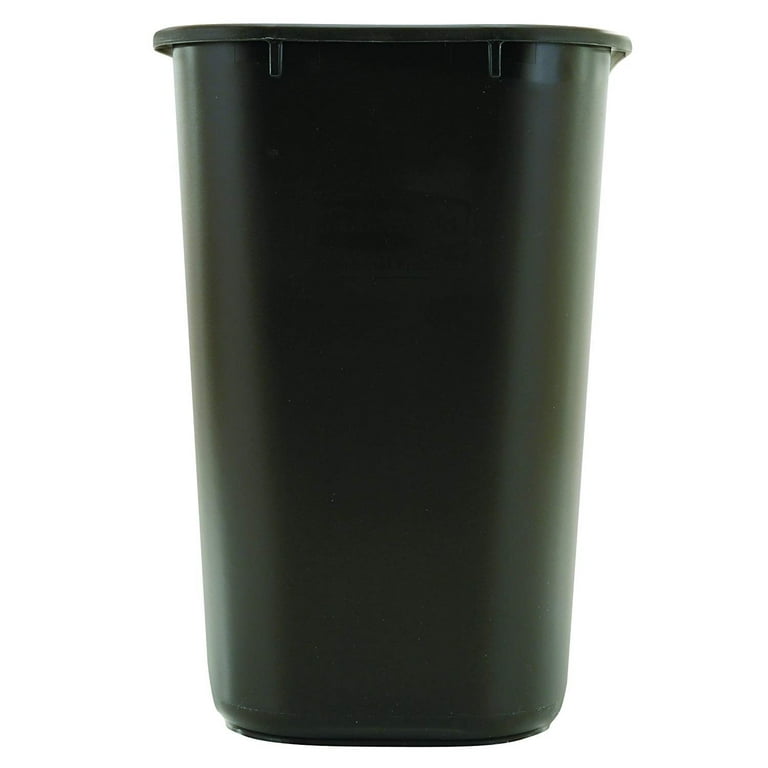 Deskside Plastic Wastebasket, 7 gal, Plastic, Black Deskside Plastic Wastebasket, 7 gal, Plastic, Black
