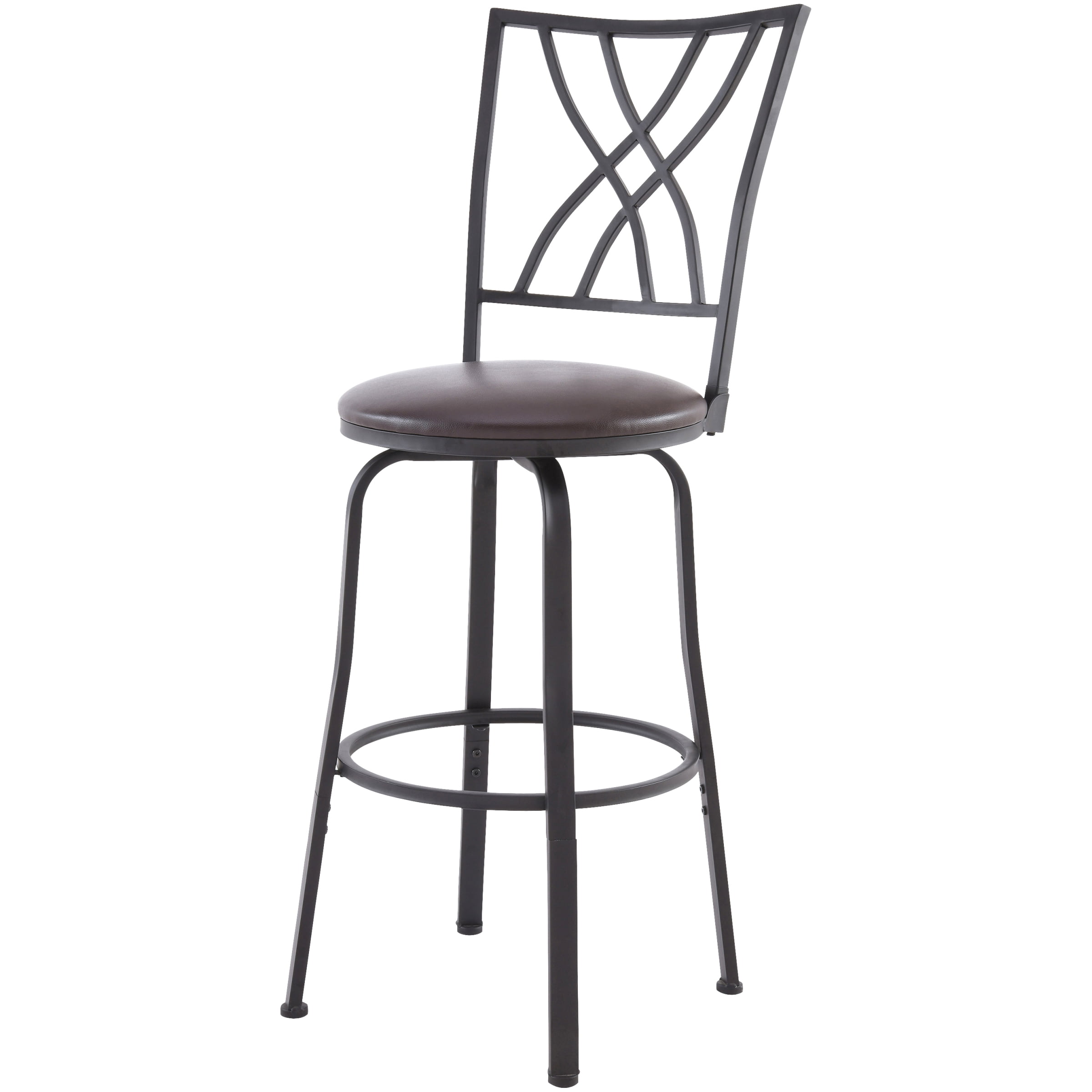 Mainstays Metal Swivel Upholstered Crisscross Adjustable Bar Stool