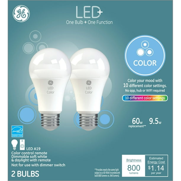 GE LED+ Color Changing A19 General Purpose 9.5-Watt LED Light Bulb (60W
