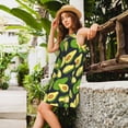 thumbnail image 2 of Easygdp Fresh Avocado para Vestido Transpirable de Mujer, Vestido Suelto de Manga Corta con Pliegues y Bolsillos para el Verano, 2 of 7