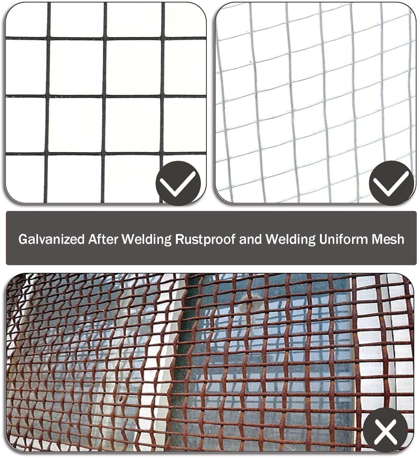 PET-U 1/4 in Hardware Cloth, 48 in x 100 ft Chicken Wire Fence, Chicken Wire Mesh Roll for Rabbit Cages, Chicken Coop Fences and Poultry Enclosures(23 gauge, Silver White)