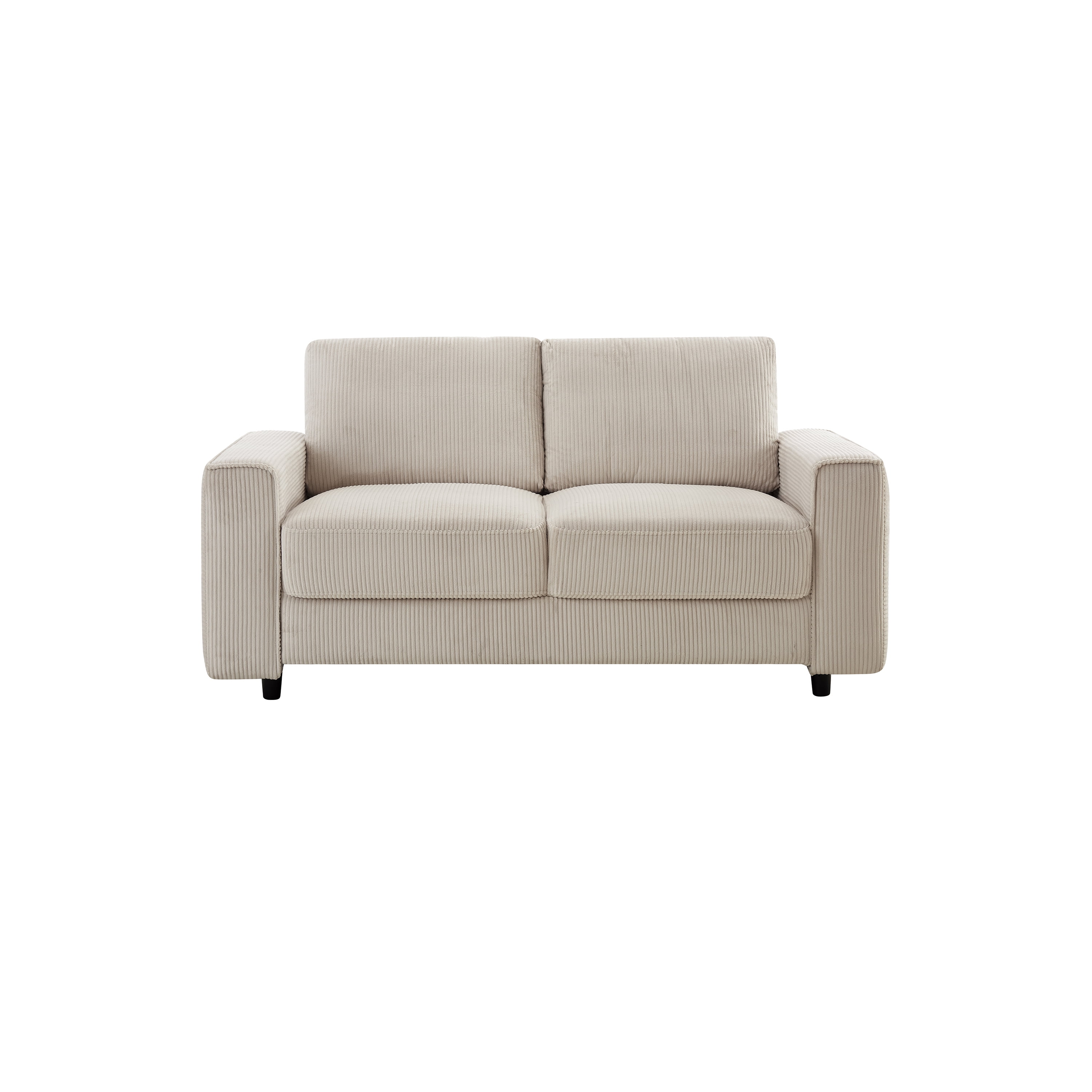 Modern Contemporary Upholstered Corduroy Plush Tufted Loveseat, Beige
